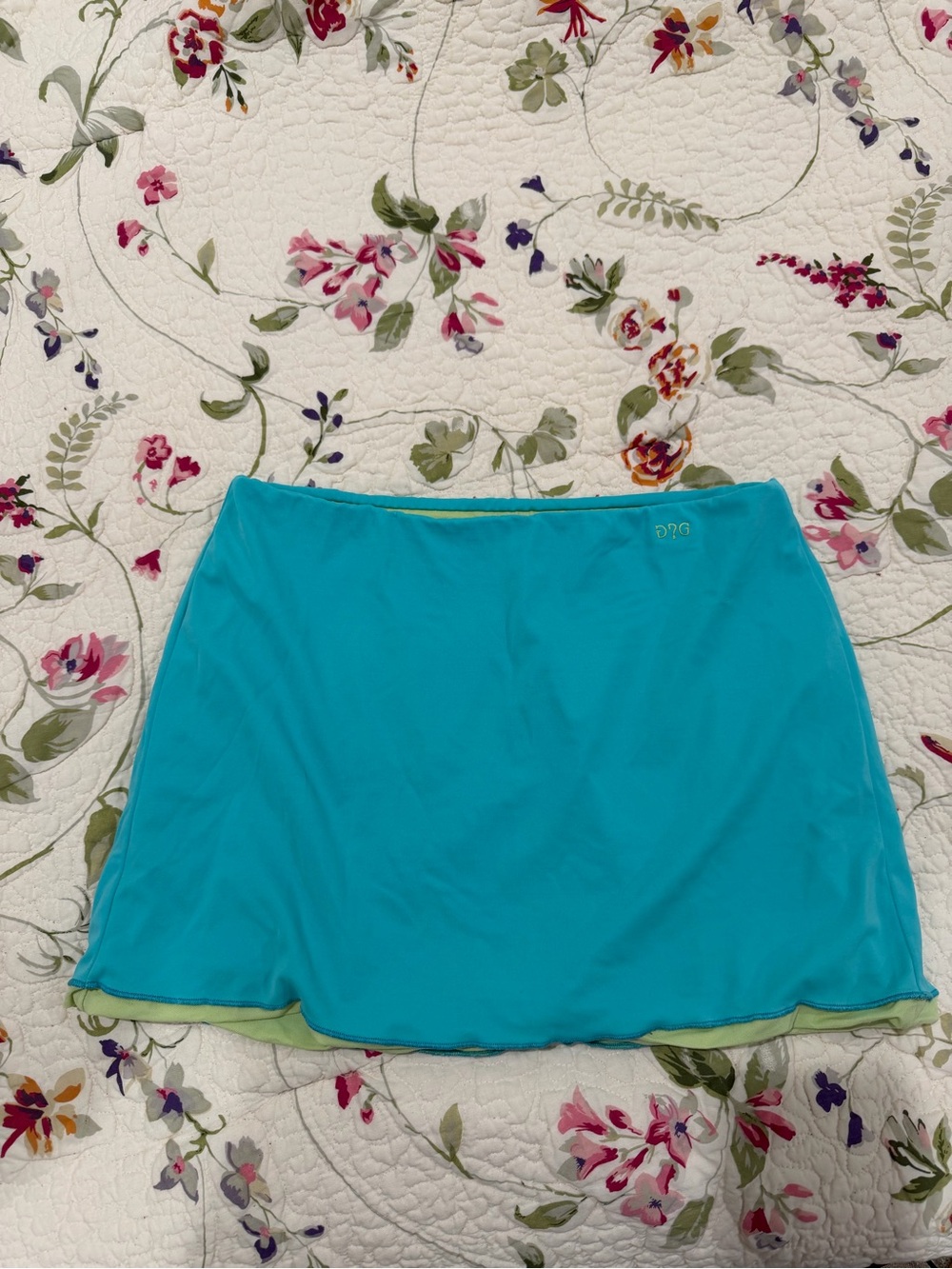 Guess Turquoise Layered Mini Skirt